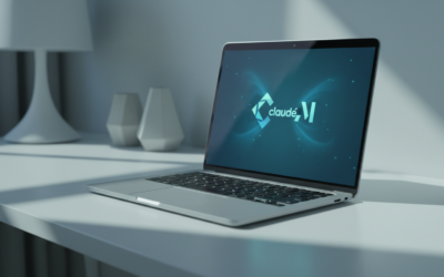 MacBook showing Claude AI interface, representing AI-powered desktop automation on macOS.