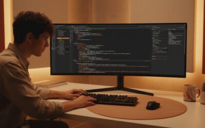 Developer using a terminal-based AI coding workflow inspired by Claude Code