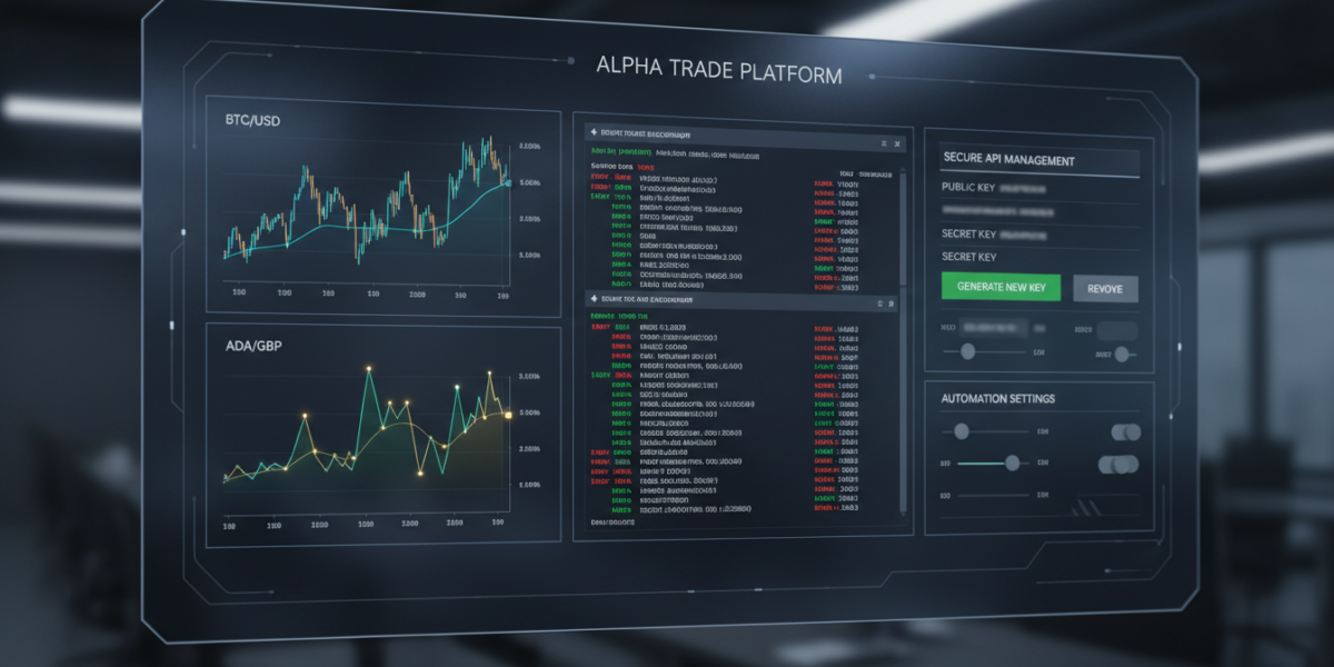 Professional trading bot dashboard displaying live market data and simulated execution in a dry run environment