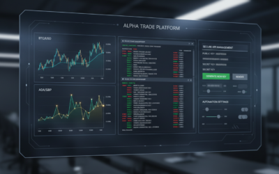 Professional trading bot dashboard displaying live market data and simulated execution in a dry run environment