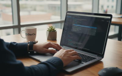 Developer using GitHub Copilot in a modern coding environment with AI suggestions visible on screen