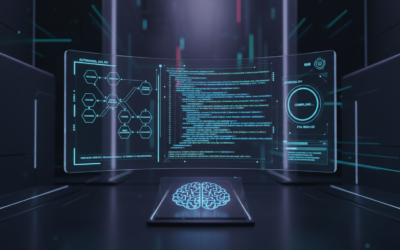 Visualization of an autonomous AI coding agent interacting with software development workflows