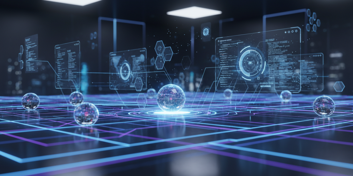 Abstract representation of Google Gemini's agentic AI capabilities automating digital workflows and tasks