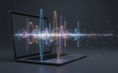 Abstract visualization of AI-generated music and digital creativity.