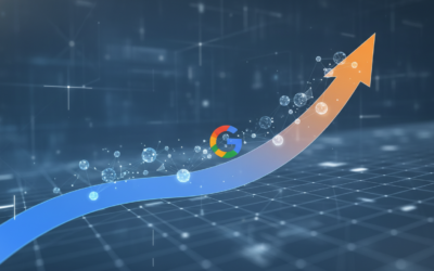 Abstract data visualization representing Google’s TimesFM 2.5 time-series forecasting model.