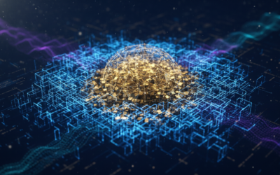 Abstract visualization of a cryptographic lattice protecting digital assets from quantum wave patterns.