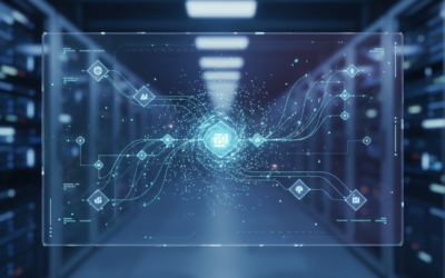 Dashboard visualization of AI agent orchestration and process management with interconnected nodes and workflow graphs
