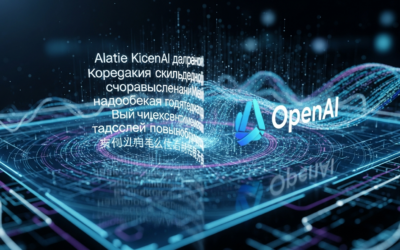 An abstract image showing AI generating visuals with multilingual text on a futuristic digital interface, representing ChatGPT Images 2.0.