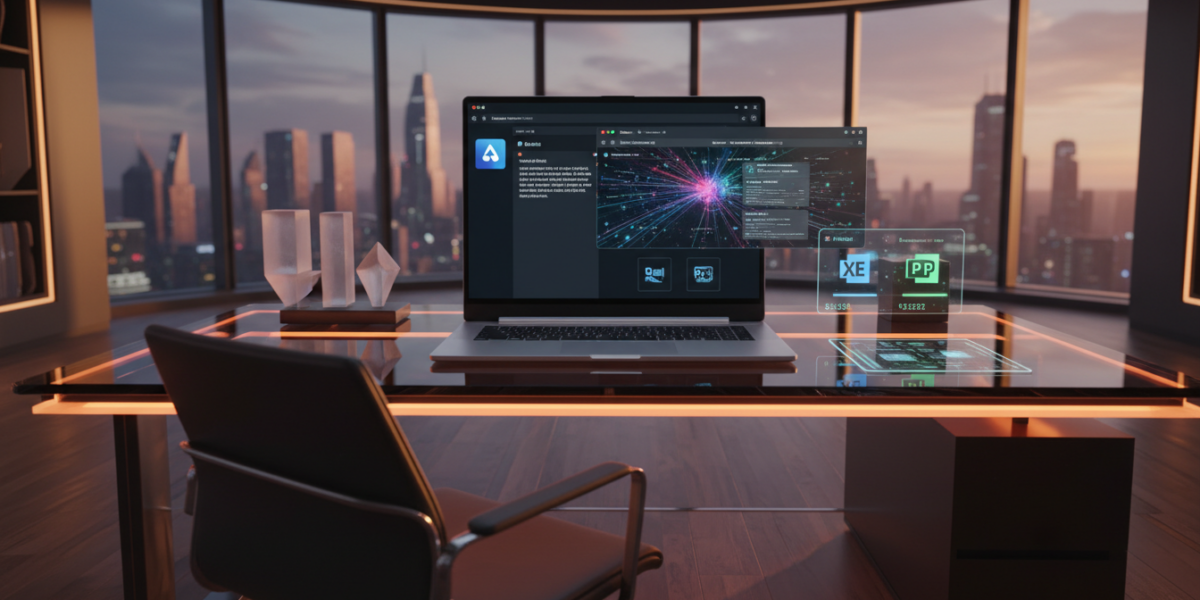 Claude 4.6 AI interface integrated with web search and Office applications in a modern professional workspace