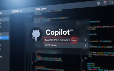 A stylized GitHub Copilot logo with a 'no entry' symbol over 'GPT-5.3-Codex' text, indicating its removal from the model picker in the Copilot Student plan.