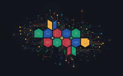 Visual representation of Google AI's 2026 modular tools and neural network connections
