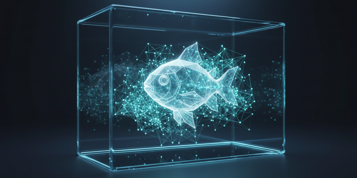 Conceptual representation of GuppyLM, a tiny open-source language model designed for education and experimentation in artificial intelligence