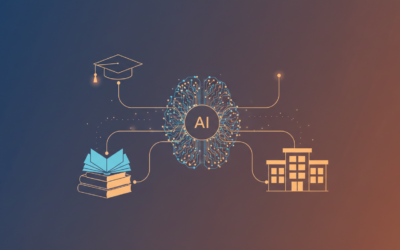 AI mentor interface connecting with educational symbols representing school district technology