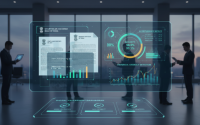 IndiaFinBench evaluation benchmark showing Indian financial regulatory documents being analyzed by AI systems