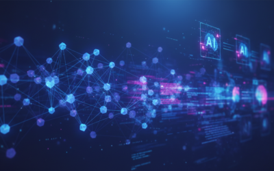 Knowledge graph network visualization with AI language model processing text data