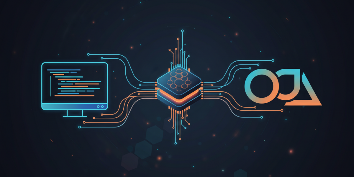 Abstract visualization of Nanocode optimizing Claude Code execution between a terminal, TPU hardware, and JAX framework