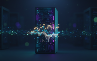 Abstract server infrastructure with crypto trading data visualization