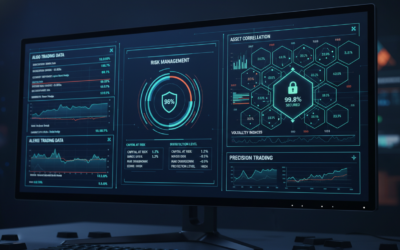Algorithmic trading dashboard displaying real-time risk management metrics and bankroll protection tools