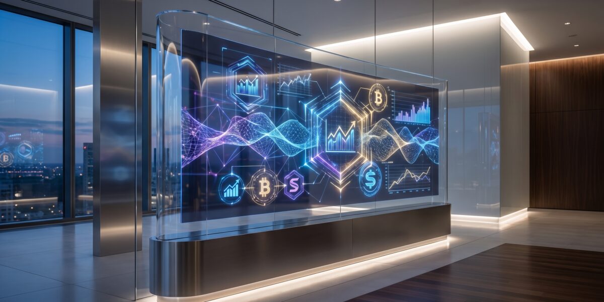 AI-powered trading interface showing real-time market data and analytics for crypto and stock trading