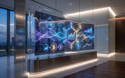 AI-powered trading interface showing real-time market data and analytics for crypto and stock trading
