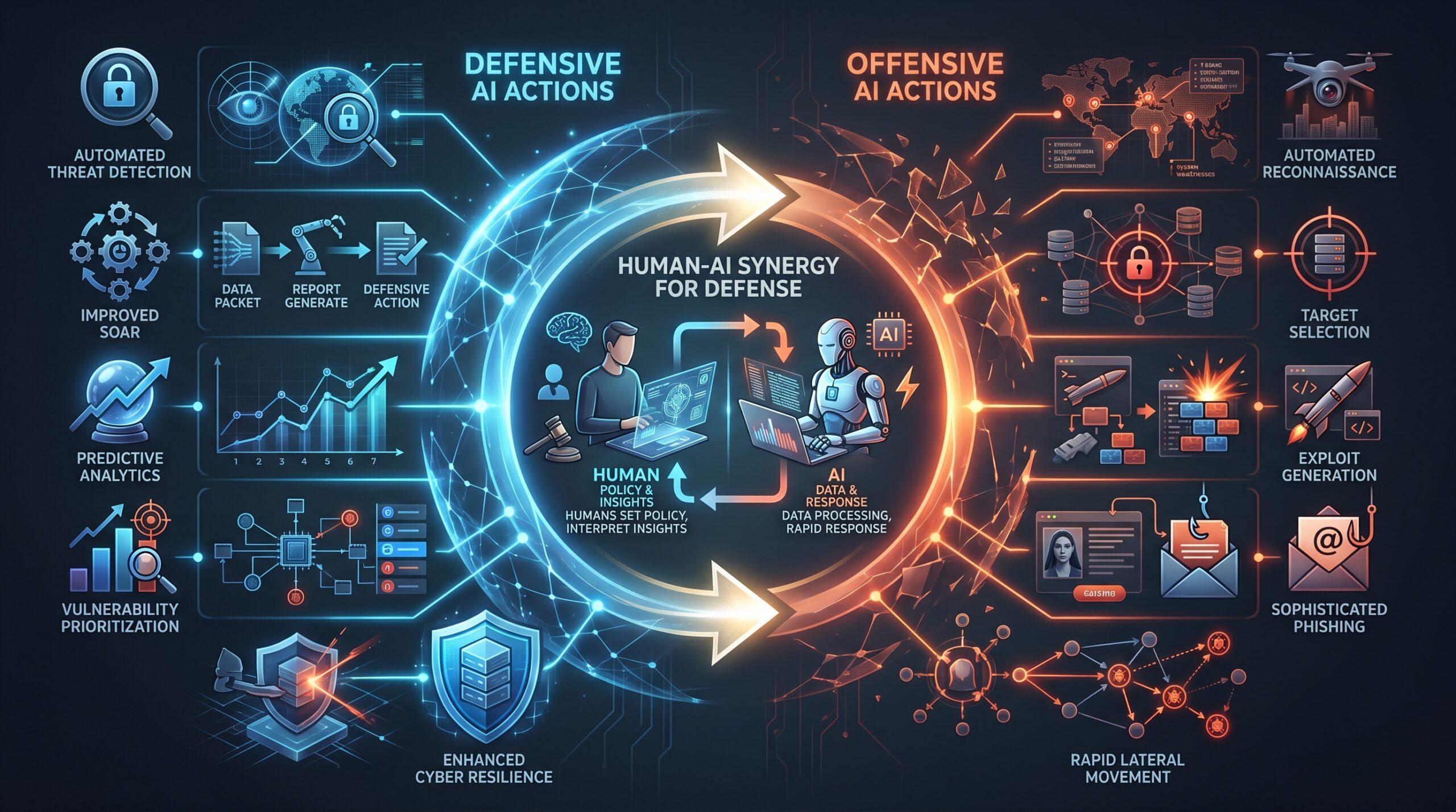AI impact on cybersecurity humans: section illustration