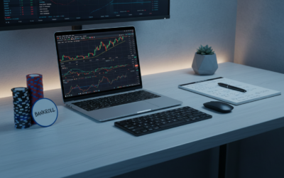 Algorithmic trading workstation with risk management formulas and bankroll visualization
