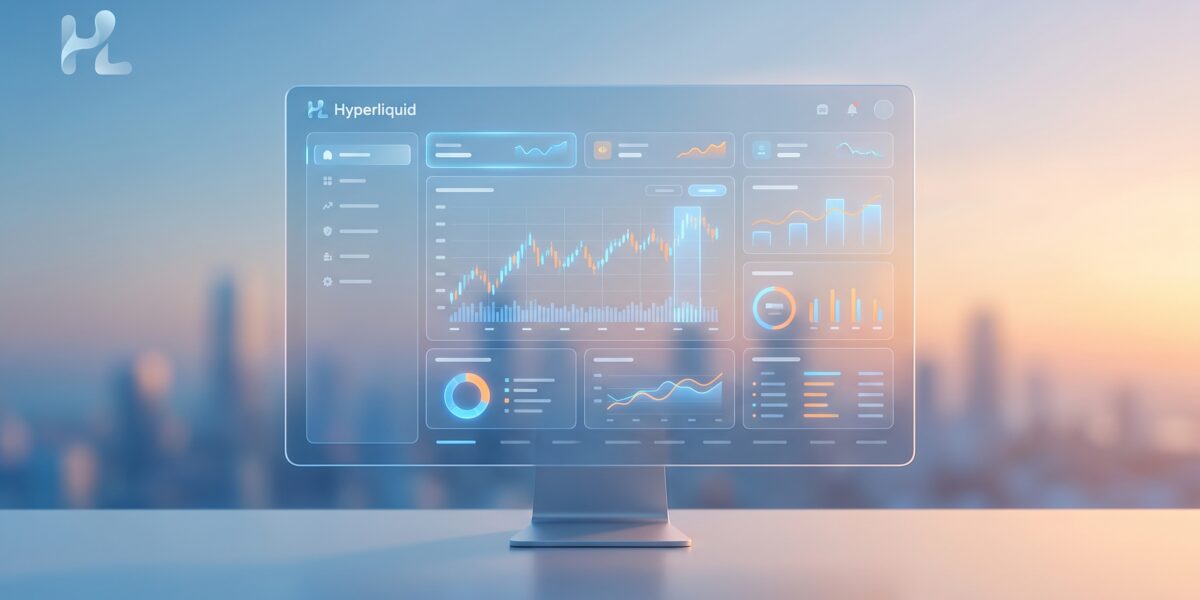 Trading interface dashboard with charts and metrics for crypto trading bots on Hyperliquid