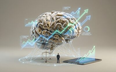 Conceptual image showing brain health connected to employment and economic stability