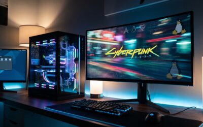 Linux gaming setup demonstrating high performance with kernel-level Windows API integration