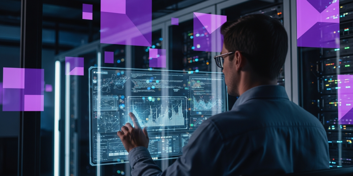 An AI engineer deploying a model in a modern data center, symbolizing Together AI's streamlined Hugging Face integration.