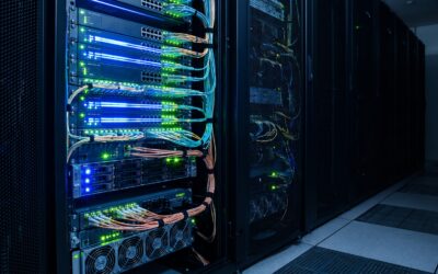 Server rack in data center for Hyperliquid trading bot VPS hosting
